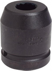 Proto - 1" Drive 2-1/4" Standard Impact Socket - 12 Points, 3-3/16" OAL - Top Tool & Supply