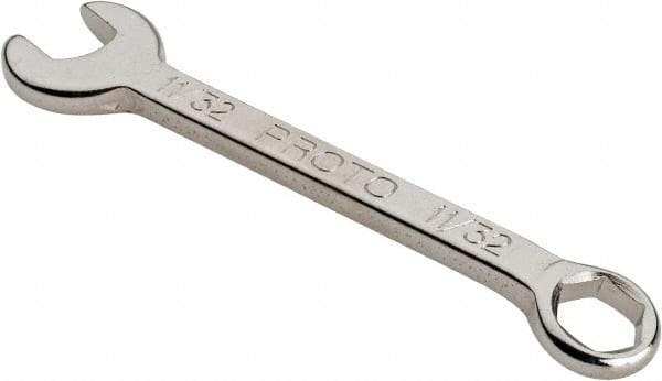 Proto - 11/32" 6 Point Combination Wrench - 3-7/16" OAL, Steel, Nickel Finish - Top Tool & Supply