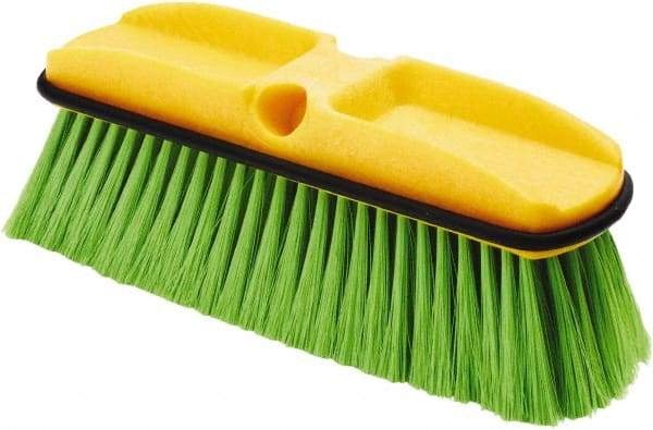 Rubbermaid - 2-1/2" Bristle Length, Nylon Wash Brush - 10" Long Head, Green, Plastic Block - Top Tool & Supply