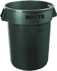 Rubbermaid - 20 Gal Green Round Trash Can - Polyethylene, 22.88" High - Top Tool & Supply