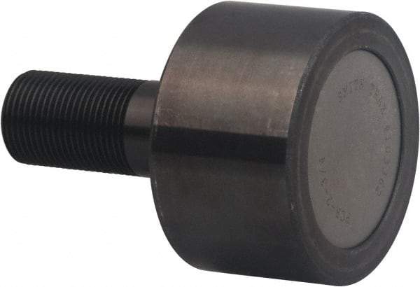 Accurate Bushing - 40mm Roller Diam x 30mm Width, 14mm Stud Diam x 40mm Length, Plain Stud Load Runner - Carbon Steel, 26mm Thread Length, M1.4 x 0.2 Thread, 70mm OAL, 12,200 N Dynamic Cap, 4,900 N Static Cap - Top Tool & Supply