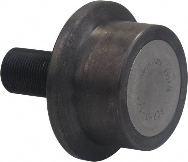 Accurate Bushing - 52mm Roller Diam x 33.6mm Width, 20mm Stud Diam x 40.5mm Length, Flanged Load Roller - Carbon Steel, 21mm Thread Length, M20 x 1.5 Thread, 74.1mm OAL, 17,000 N Dynamic Cap, 7,200 N Static Cap - Top Tool & Supply