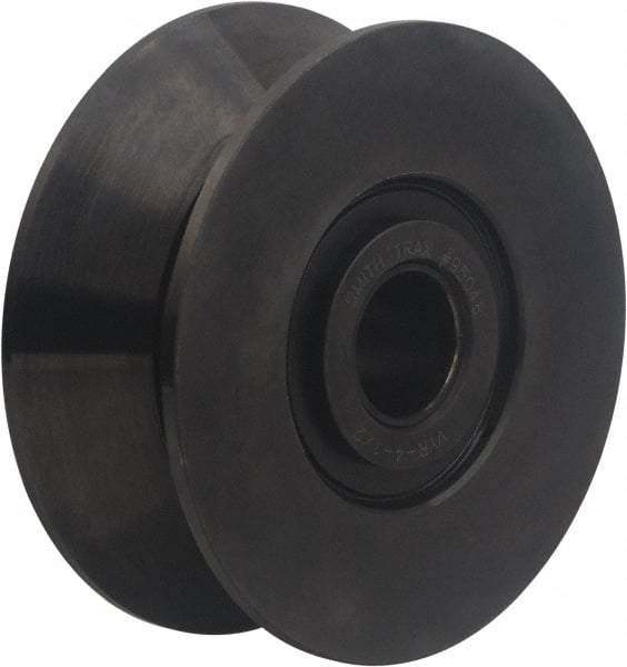 Accurate Bushing - 1-1/4" Bore, 5-1/2" Roller Diam x 2-1/4" Roller Width, Carbon Steel V-Grooved Yoke Roller - 17,600 Lb Dynamic Load Capacity, 2-5/16" Overall Width - Top Tool & Supply