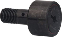 Accurate Bushing - 5/8" Roller Diam x 7/16" Width, 1/4" Stud Diam x 3/4" Length, Sealed Self Lubricating Stud Cam Follower with Nonmetallic Bushing - Carbon Steel, 5/16" Thread Length, 1/4-28 Thread, 1-3/16" OAL - Top Tool & Supply