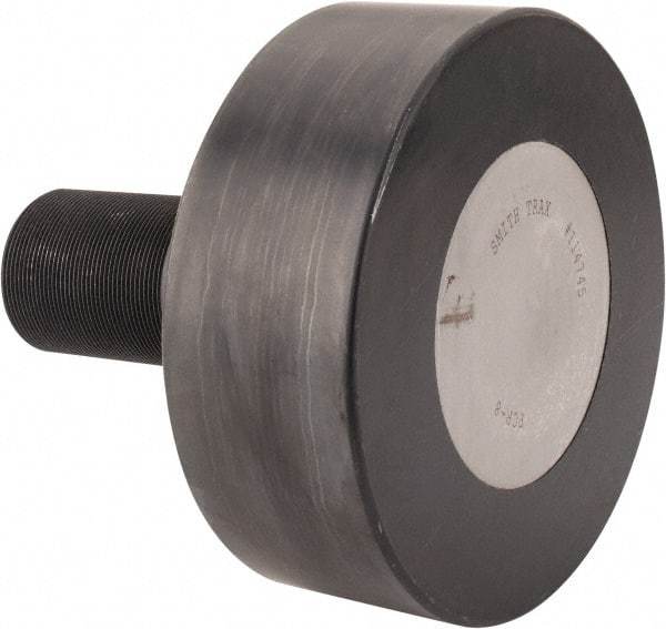 Accurate Bushing - 8" Roller Diam x 3" Width, 2-1/2" Stud Diam x 5-1/2" Length, Plain Stud Load Runner - Carbon Steel, 3-1/4" Thread Length, 2-1/2-12 Thread, 8-1/2" OAL, 35,800 Lb Dynamic Cap, 62,000 Lb Static Cap - Top Tool & Supply