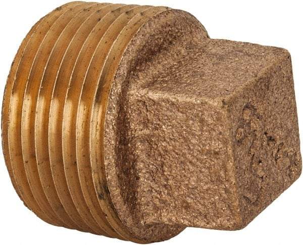 Merit Brass - Class 125, 2" Internal Pipe, Lead Free Brass Square Head Plug - MNPT - Top Tool & Supply