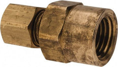 Parker - 1/4" OD, Brass Female Connector - 300 Max Working psi, -65 to 250°F, Comp x FNPT Ends - Top Tool & Supply