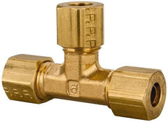 Parker - 1/4" OD, Brass Union Tee - 300 Max Working psi, -65 to 250°F, Comp x Comp x Comp Ends - Top Tool & Supply