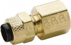 Parker - 1/2" OD, Brass Female Connector - 150 Max Working psi, 0 to 150°F, Comp x FNPT Ends - Top Tool & Supply