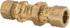 Parker - 3/8" OD, Brass Bulkhead Union - 1,000 Max Working psi, -65 to 250°F, Comp x Comp Ends - Top Tool & Supply