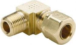 Parker - 3/8" OD, Brass Male Elbow - 1,000 Max Working psi, -65 to 250°F, Comp x MNPT Ends - Top Tool & Supply