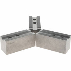 Abbott Workholding Products - 1.5mm x 60° Serrated Attachment, Square Soft Lathe Chuck Jaw - 3 Jaws, Steel, 1.6929" Btw Mount Hole Ctrs, 6-1/2" Long x 2-1/2" Wide x 3" High, 1.0039" Groove, 0.7874" & 20mm Fastener - Top Tool & Supply