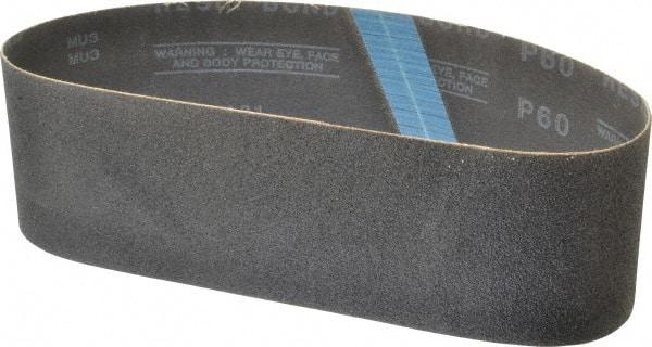 Made in USA - 3" Wide x 24" OAL, 60 Grit, Silicon Carbide Abrasive Belt - Silicon Carbide, Medium, Coated, X/Y Weighted Cloth Backing, Wet/Dry, Series S181 - Top Tool & Supply