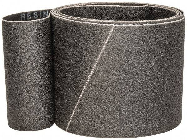 Made in USA - 4" Wide x 106" OAL, 80 Grit, Silicon Carbide Abrasive Belt - Silicon Carbide, Medium, Coated, X/Y Weighted Cloth Backing, Wet/Dry, Series S181 - Top Tool & Supply