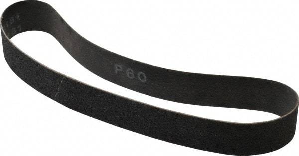 Made in USA - 1-1/8" Wide x 21" OAL, 60 Grit, Silicon Carbide Abrasive Belt - Silicon Carbide, Medium, Coated, X/Y Weighted Cloth Backing, Wet/Dry, Series S181 - Top Tool & Supply