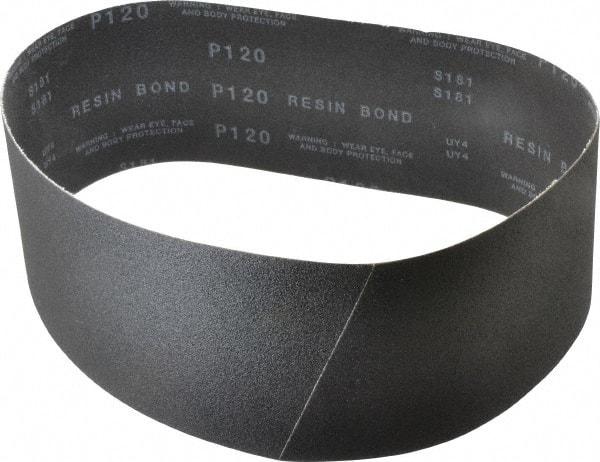 Made in USA - 4" Wide x 36" OAL, 120 Grit, Silicon Carbide Abrasive Belt - Silicon Carbide, Fine, Coated, X/Y Weighted Cloth Backing, Wet/Dry, Series S181 - Top Tool & Supply