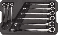 GearWrench - 9 Piece, 5/16" to 3/4", 12 Point Ratcheting Combination Wrench/X-Beam Set - Inch Measurement Standard, Chrome Finish, Comes in Plastic Tray - Top Tool & Supply