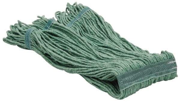 PRO-SOURCE - 5" Green Head Band, Medium PET Loop End Mop Pad - 4 Ply, Quick Change Connection, Use for General Purpose - Top Tool & Supply