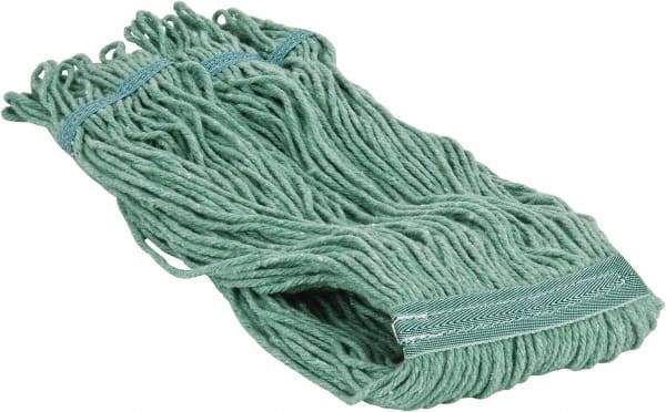 PRO-SOURCE - 5" Green Head Band, Large PET Loop End Mop Pad - 4 Ply, Quick Change Connection, Use for General Purpose - Top Tool & Supply