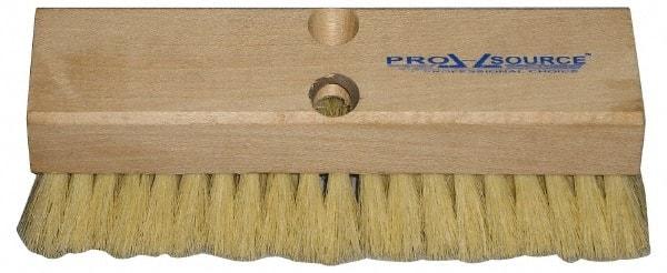 PRO-SOURCE - 2" Bristle Length, Tampico Scrub Brush - 10" OAL, Tapered Handle, Hardwood Block - Top Tool & Supply