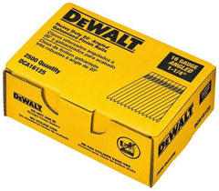 DeWALT - 16 Gauge 1-1/4" Long Finishing Nails for Power Nailers - Grade 2 Steel, Galvanized Finish, Angled Stick Collation - Top Tool & Supply