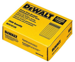 DeWALT - 16 Gauge 1-1/4" Long Finishing Nails for Power Nailers - Grade 2 Steel, Galvanized Finish, Straight Stick Collation - Top Tool & Supply