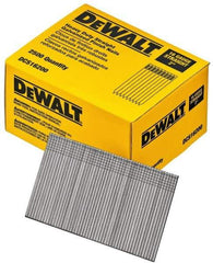 DeWALT - 16 Gauge 2" Long Finishing Nails for Power Nailers - Grade 2 Steel, Galvanized Finish, Straight Stick Collation - Top Tool & Supply