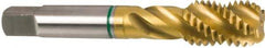 Guhring - M14x2.00 Metric Coarse 3 Flute 6H Modified Bottoming Spiral Flute Tap - Cobalt, TiN Finish, 3.591" OAL, Right Hand Flute, Right Hand Thread, Series 3921 - Top Tool & Supply