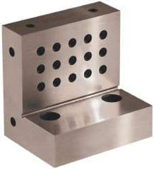 Suburban Tool - 4" Wide x 4" Deep x 3" High Steel Precision-Ground Angle Plate - Standard Plate, Machined Holes on Surface, Open End, 1-1/8" Thick, Single Plate - Top Tool & Supply