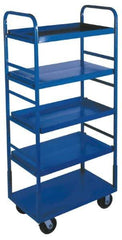 Win-Holt - 1,000 Lb Capacity, 22" Wide x 72" High Standard Utility Cart - 5 Shelf, Steel, 2 Rigid/2 Swivel Casters - Top Tool & Supply