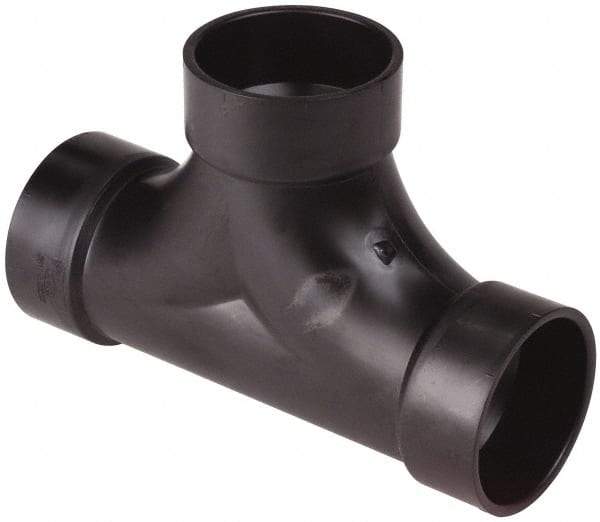 NIBCO - 4", ABS Drain, Waste & Vent Pipe Two Way Cleanout Tee - Hub x Hub x Hub - Top Tool & Supply