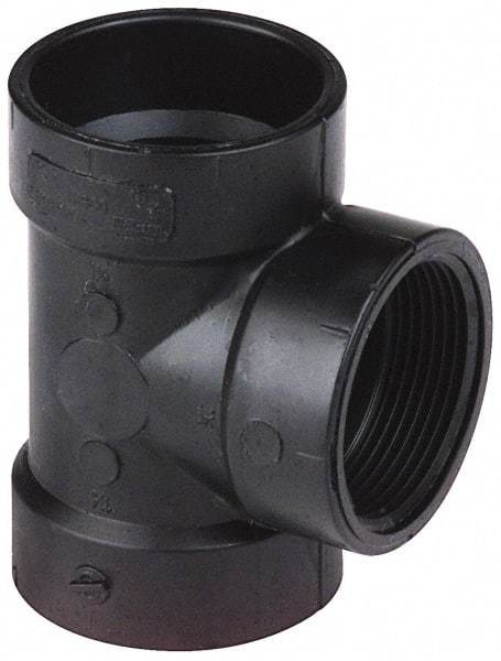 NIBCO - 3", ABS Drain, Waste & Vent Pipe Test Tee - Hub x Hub x FIPT Less Plug - Top Tool & Supply