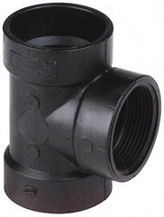 NIBCO - 2", ABS Drain, Waste & Vent Pipe Test Tee - Hub x Hub x FIPT Less Plug - Top Tool & Supply