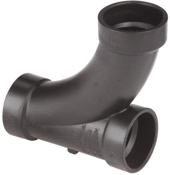 NIBCO - 1-1/2", ABS Drain, Waste & Vent Pipe Long Radius TY - Hub x Hub x Hub - Top Tool & Supply