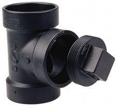 NIBCO - 4", ABS Drain, Waste & Vent Pipe Test Tee - Hub x Hub x CO with Plug - Top Tool & Supply