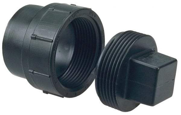 NIBCO - 6", ABS Drain, Waste & Vent Pipe Cleanout Adapter - Spig x CO with Plug - Top Tool & Supply