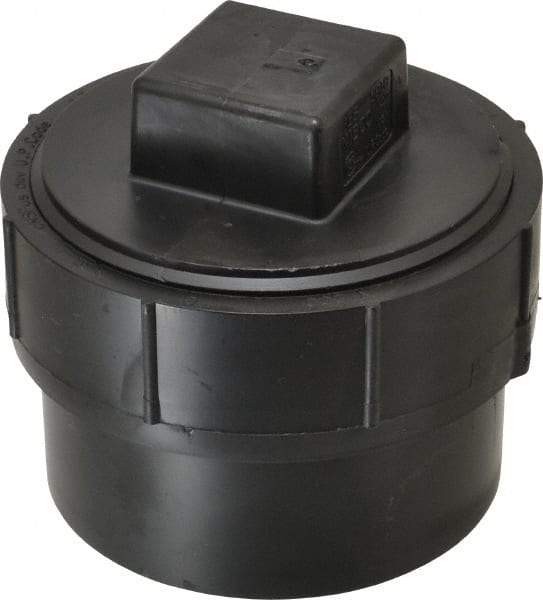 NIBCO - 4", ABS Drain, Waste & Vent Pipe Cleanout Adapter - Spig x CO with Plug - Top Tool & Supply