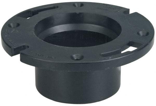 NIBCO - 4 x 3" Pipe, 5-3/8" OD, ABS Closet Flange - 180° Max Working Temp, FIPT End Connections - Top Tool & Supply