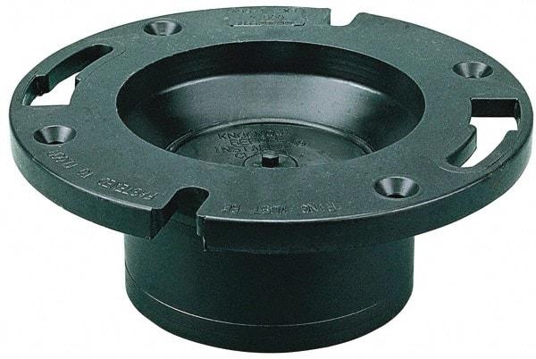 NIBCO - 4" Pipe, 5-3/8" OD, ABS Closet Flange with Knockout Test Plug - 180° Max Working Temp, Hub End Connections - Top Tool & Supply