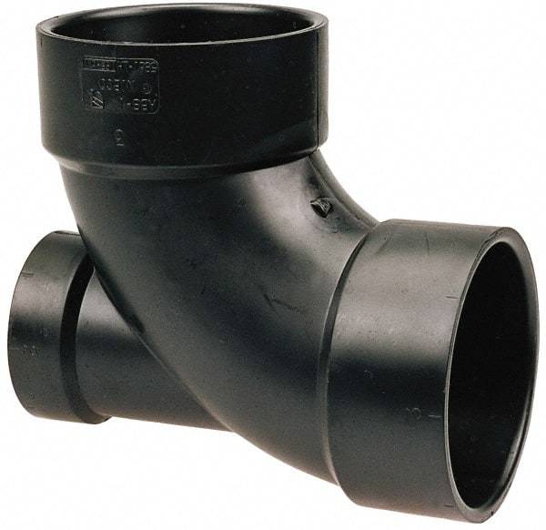 NIBCO - 3 x 3 x 1-1/2", ABS Drain, Waste & Vent Pipe 90 Elbow with Low Heel Inlet - Hub x Hub x Hub - Top Tool & Supply