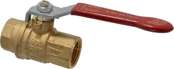 Value Collection - 1/2" Pipe, Full Port, Brass UL Listed Ball Valve - 1 Piece, Inline - One Way Flow, FNPT x FNPT Ends, Lever Handle, 600 WOG, 150 WSP - Top Tool & Supply