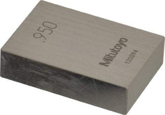 Mitutoyo - 0.95" Rectangular Steel Gage Block - Accuracy Grade 0, Includes Certificate of Inspection - Top Tool & Supply