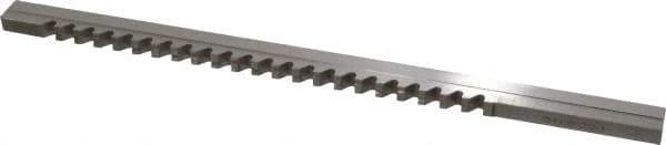 Value Collection - 8mm Keyway Width, Style C-1, Keyway Broach - High Speed Steel, Bright Finish, 3/8" Broach Body Width, 25/64" to 2-1/2" LOC, 11-3/4" OAL - Top Tool & Supply