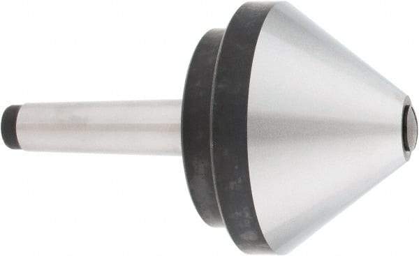 Interstate - MT3 Taper Shank, 4" Head Diam 660 Lb Capacity Live Center - 500 Max RPM, 2.76" Head Length, 4" Point Diam, 600 Lb Max Workpc, 6-1/2" OAL, Bull Nose Point - Top Tool & Supply