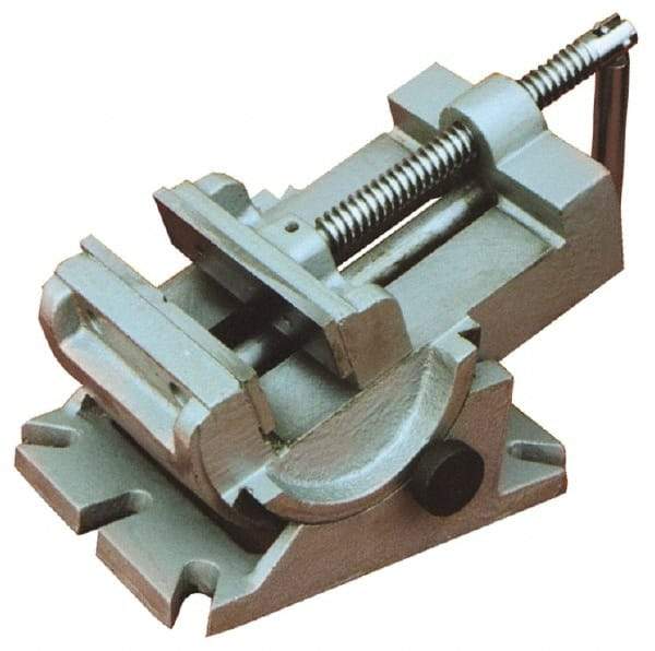 Interstate - 4-1/4" Jaw Opening Capacity x 1-1/2" Throat Depth, Horizontal Drill Press Vise - 4-1/2" Wide x 1-1/2" High Jaw, Stationary Base, Standard Speed, 7-1/2" OAL x 4.33" Overall Height - Top Tool & Supply