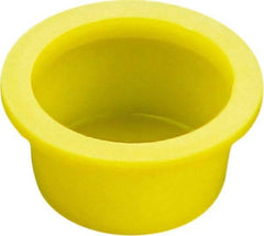 Caplugs - 2.074" ID, Round Head, Tapered Cap/Plug with Flange - 1-1/8" Long, Low-Density Polyethylene, Yellow - Top Tool & Supply