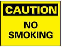 NMC - "Caution - No Smoking", 10" Long x 14" Wide, Rigid Plastic Safety Sign - Rectangle, 0.05" Thick, Use for Accident Prevention - Top Tool & Supply