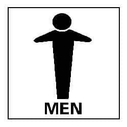 NMC - "Men", 7" Long x 7" Wide, Rigid Plastic Safety Sign - Square, 0.05" Thick, Use for Restroom, Janitorial & Housekeeping - Top Tool & Supply