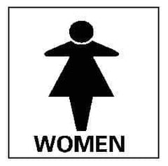 NMC - "Women", 7" Long x 7" Wide, Rigid Plastic Safety Sign - Square, 0.05" Thick, Use for Restroom, Janitorial & Housekeeping - Top Tool & Supply