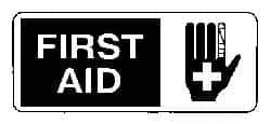 NMC - "First Aid", 7" Long x 17" Wide, Rigid Plastic Safety Sign - Rectangle, 0.05" Thick, Use for First Aid - Top Tool & Supply